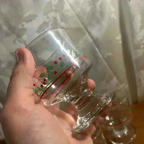 Vintage Arby's Holiday Sherbert Glass Patterned by Libby With Gold Rims - 1980's - Picture 2 of 4